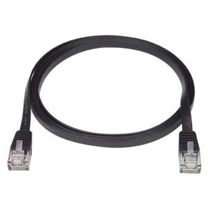 NTI cat5e-sf-2-black CAT5e Super Flat Stranded Unshielded Cable, Black, 2 feet