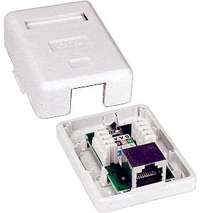 NTI box-sm5e-wl-1-shld CAT5e Shielded 1-Port Surface Mount Box