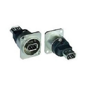 NTI pm-1394-6pf6pf FireWire 1394 D-Series Panel Mount Feedthrough Connector, Female 6-pin to Female 6-pin
