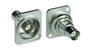 NTI pm-bncf-bncf BNC Isolated Bulkhead D-Series Panel Mount Jack, Female BNC to Female BNC