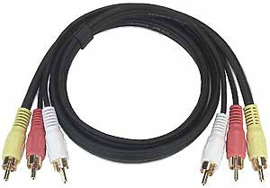 NTI rrcvext-6-mm Composite Video + Stereo Audio Cable, 6 feet