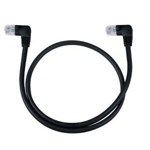 NTI cat5e-la-2-black CAT5e Left Angle Cable, Black, 2 feet
