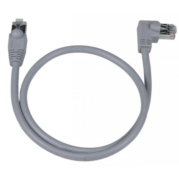 NTI cat5e-rasv2-2-gray-shld CAT5e Right Angle to Straight Shielded Patch Cord, 2Ft.