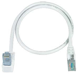 NTI cat5e-uas-9-white CAT5e Up Angle to Straight Cable, White, 9 feet