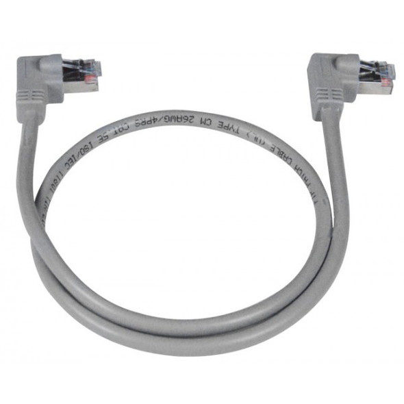 NTI cat5e-rav2-2-gray-shld CAT5e Right Angle to Right Angle Shielded Patch Cord, 2Ft.
