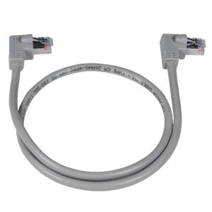 NTI cat5e-rav2-2-gray-shld CAT5e Right Angle to Right Angle Shielded Patch Cord, 2Ft.
