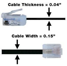NTI cat6-usf-1-black CAT6 Ultra Super Flat Patch Cables, 1 ft.