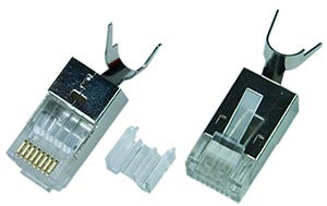 NTI 6a-plg-sh-clp CAT6a Shielded RJ45 Plug with Cable Clip