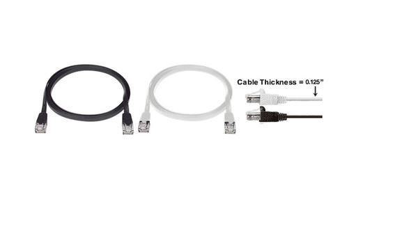 NTI cat5e-flt-2-white CAT5e Flat Stranded Unshielded Cable, White, 2 feet