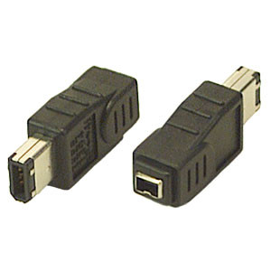 NTI 1394-4pf6pm 1394 FireWire 4 Pin Female to 6 Pin Male Adapter, Black