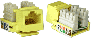 NTI jck-5e-v-yellow CAT5e Vertical Keystone Jack, Yellow