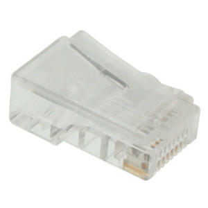 NTI phone8-plg-flt RJ45 Modular Plug for Flat Stranded Phone Cable, Gold Plated