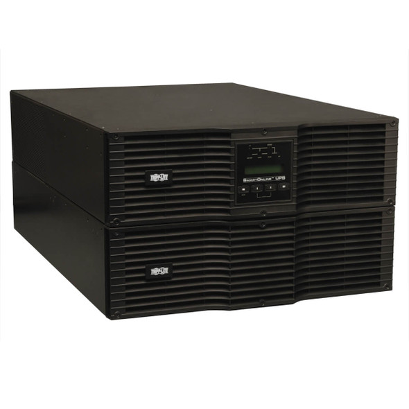 Tripp Lite SU8000RT3UHW 8000VA UPS System SmartOnline Rack/Tower PureSine 8kVA 200V-240V output Hardwire Detachable Bypass PDU, 1 RS-232, 2 DB9 & SNMP Slot. Use BP240V10RT3U for Extended Run