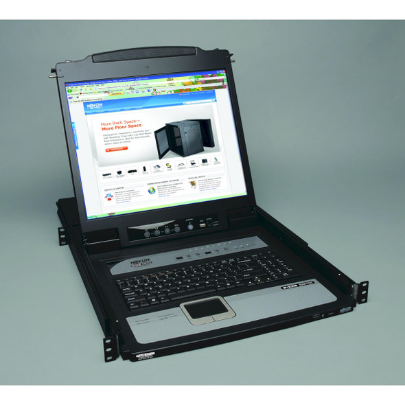Tripp Lite B020-U08-19-IP 8-Port Console IP KVM Switch 1U RM w/ 19" LCD