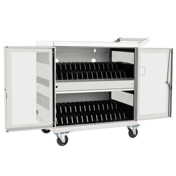 Tripp Lite CSC32USBW 32-Port USB Charging Cart Storage Station Android Tablet White