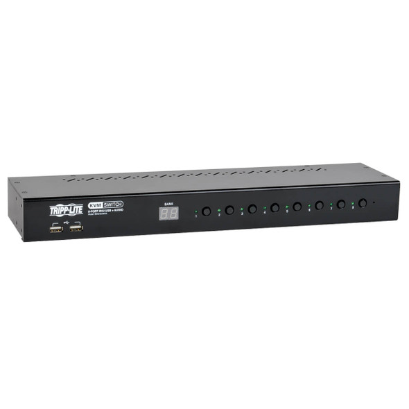 Tripp Lite B043-DUA8-SL 8-Port Rackmount DVI USB KVM Switch w/ Audio 2-Port USB Hub 1URM