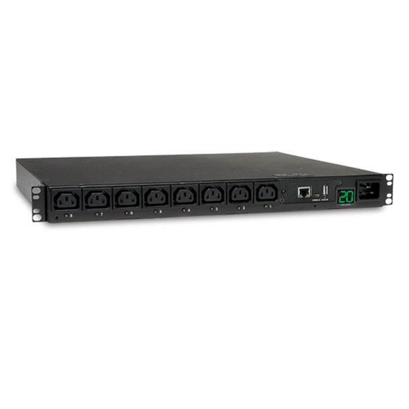 Tripp Lite PDUMH20HVNET PDU Switched 200V - 240V 20A C13 8 Outlet L6-20P Horizontal 1URM