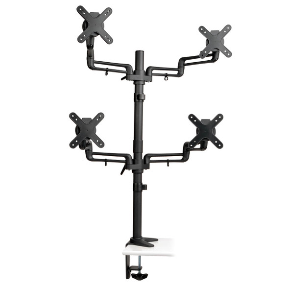 Tripp Lite DDR1327SQFC Quad Display TV LCD Desk Mount Swivel Tilt 13" - 27" Flat Screen