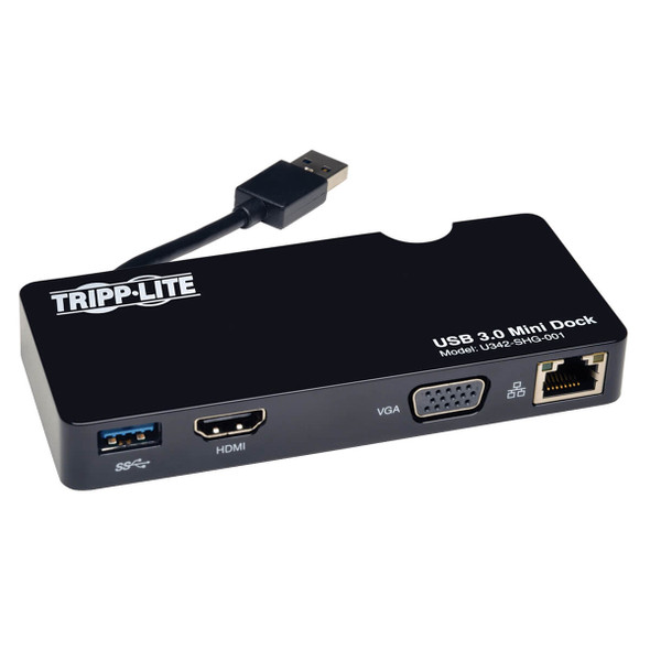 Tripp Lite U342-SHG-001 USB 3.0 HDMI VGA Mini Dock Station Gigabit Ethernet HD15 RJ45