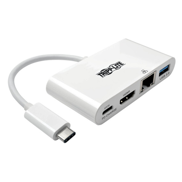 Tripp Lite U444-06N-HGU-C USB-C to HDMI Adapter w/ USB-A Hub, USB-C PD Charging, Ethernet
