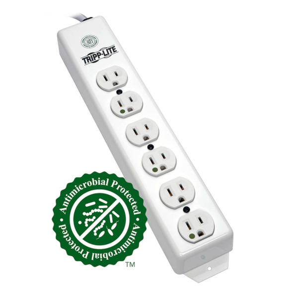 Tripp Lite PS-602-HG Power Strip Medical 120V 5-15R-HG 6 Outlet 1.5ft Cord Metal