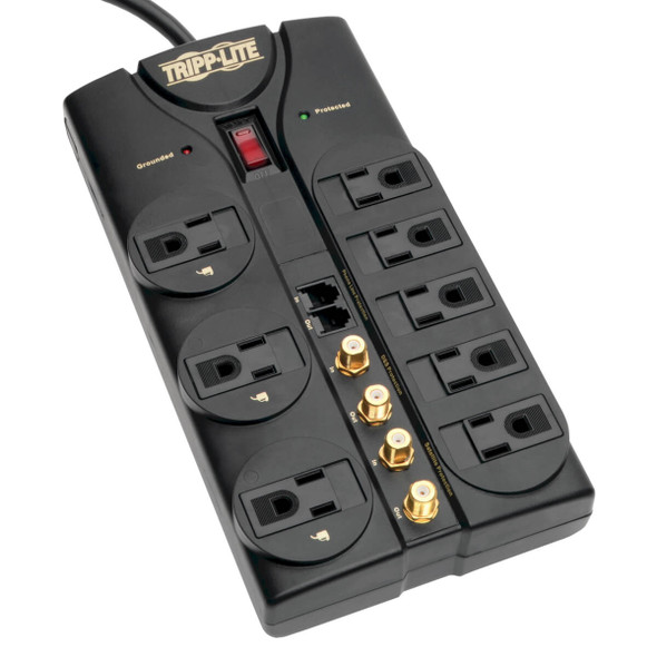 Tripp Lite TLP810SAT Surge Protector 120V 8 Outlet RJ11 Coax 10ft Cord 3240 Joule