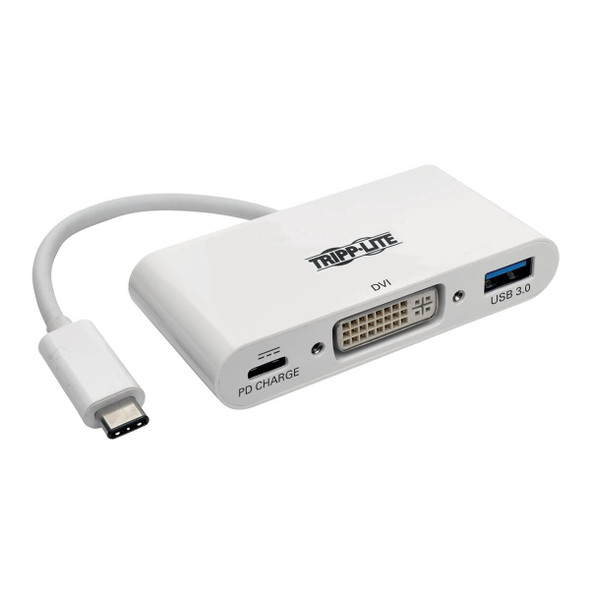 Tripp Lite U444-06N-DU-C USB-C to DVI DP Alt Mode Adapter w/USB-A Hub & USB Charging Port