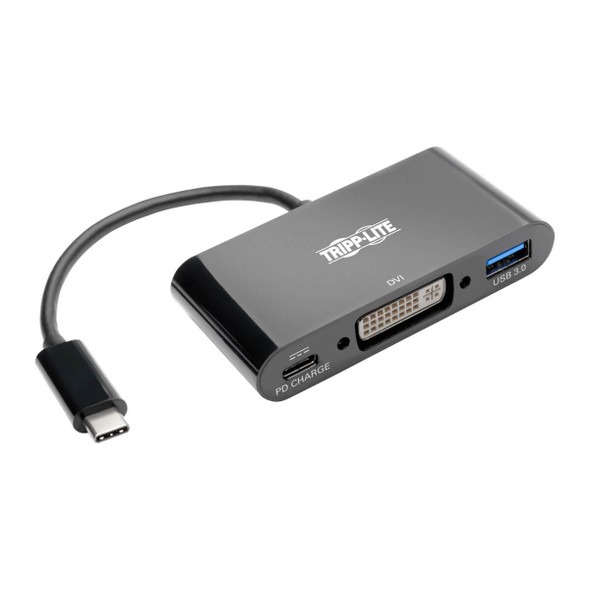 Tripp Lite U444-06N-DUB-C USB C to DVI Adapter USB Hub & PD Charging USB Type C to DVI 6in