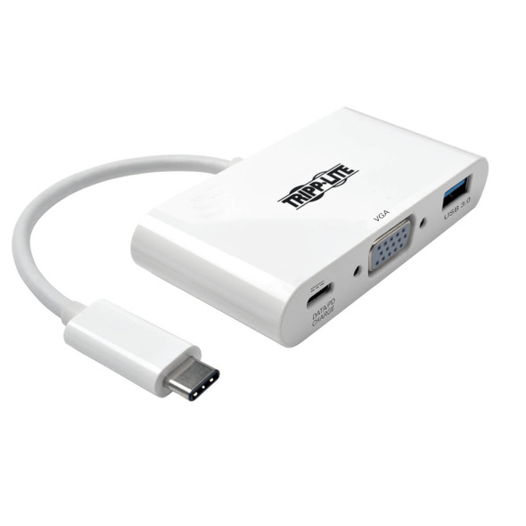 Tripp Lite U444-06N-VU-C USB-C to VGA DP Alt Mode Adapter w/USB-A Hub & USB Charging Port