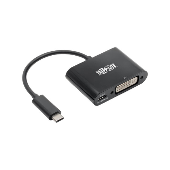 Tripp Lite U444-06N-DB-C USB C to DVI Adapter w/PD Charging 1080p Black USB Type C to DVI
