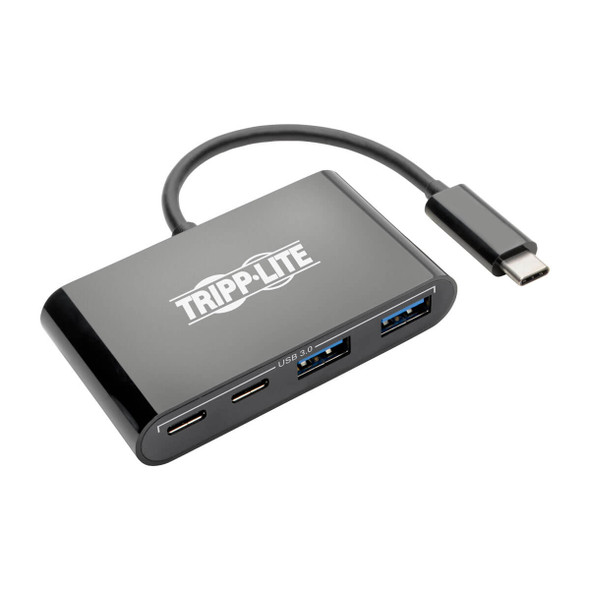 Tripp Lite U460-004-2A2CB USB C Hub Adapter Portable w 2x USB Type C & 2x USB-A Black