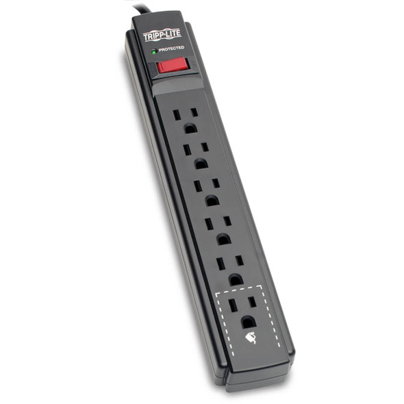Tripp Lite TLP615B Surge Protector Power Strip 6 Outlet 15 ft Cord Black 790 J