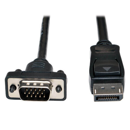 Tripp Lite P581-006-VGA 6ft DisplayPort to VGA Cable Latches to HD-15 Adapter M/M 6'