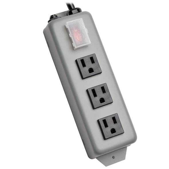 Tripp Lite 3SP Waber Power Strip Metal 5-15R 3 Outlet 5-15P 6ft Cord