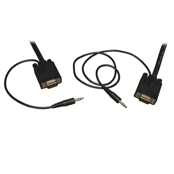 Tripp Lite P504-015 15ft SVGA VGA Monitor + Audio Cable Coax HD15 M/M 3.5mm M/M 15'