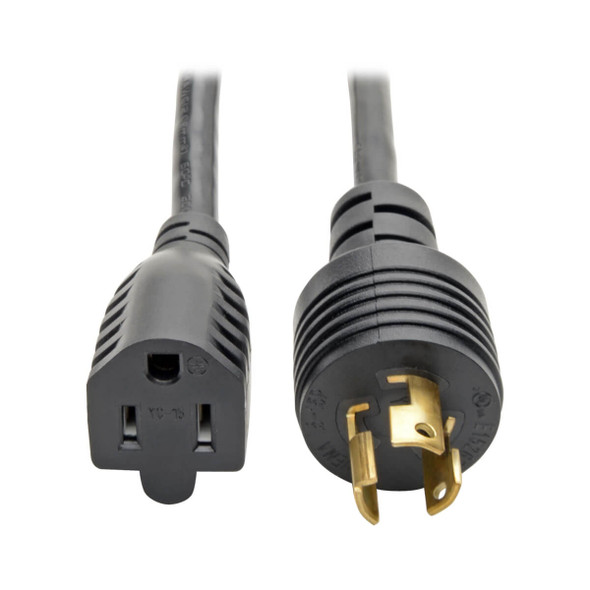 Tripp Lite P025-001 Heavy-Duty Power Adapter Cord 15A 14AWG 5-15R to L5-15P 1' 1ft