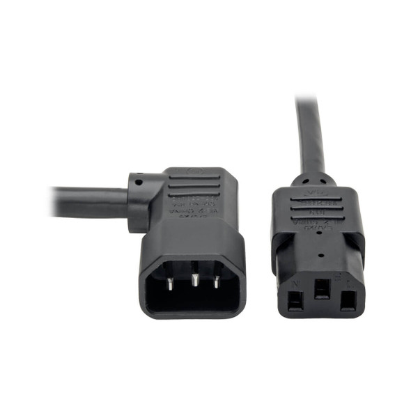 Tripp Lite P005-006-14RA 6ft Power Cord 14AWG 15A 100V-250V C13 to Right Angle C14 6'