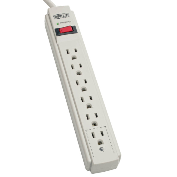 Tripp Lite TLP604 Surge Protector Strip 120V 6 Outlet 4ft Cord 790 Joule
