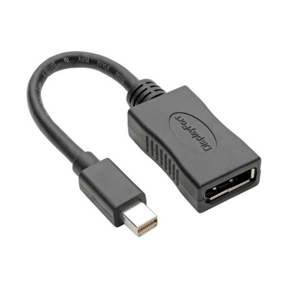 Tripp Lite P139-06N-DP4K6B Mini DisplayPort to DisplayPort Adapter 4K @ 60Hz mDP to DP 6in