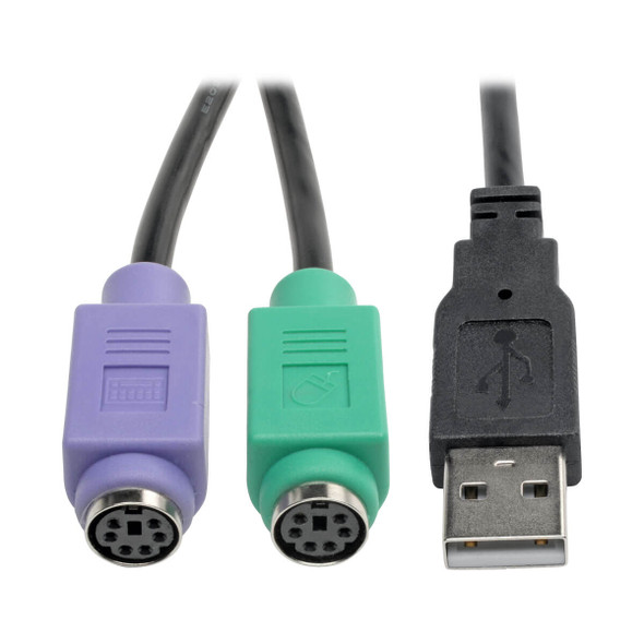 Tripp Lite U219-000-R USB to PS/2 Adapter USB A Male 2x Mini-Din6 Female Plug and Play