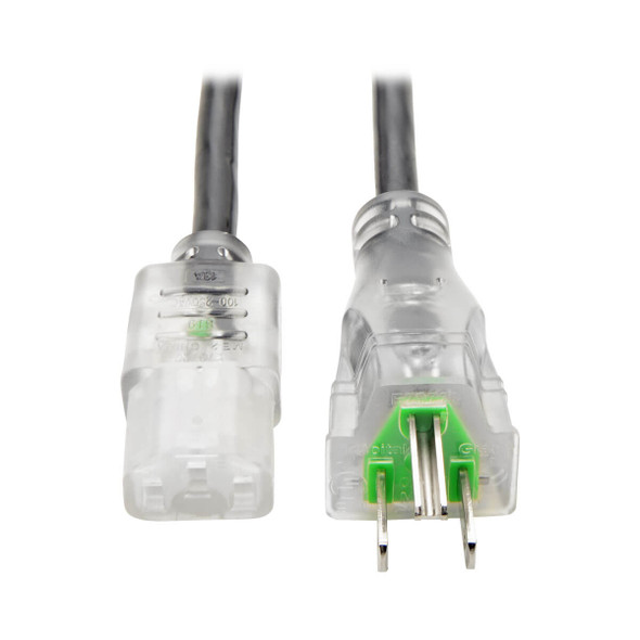 Tripp Lite P006-003-HG13CL Hospital Medical Power Cord 13A 16AWG 5-15P C13 Clear 3' 3ft