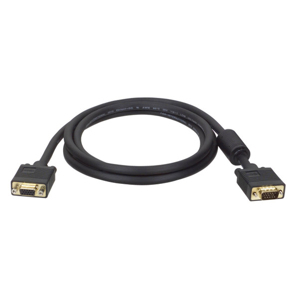 Tripp Lite P500-006 6ft SVGA / VGA Monitor Extension Gold Cable RGB Coax HD15 M/F 6'