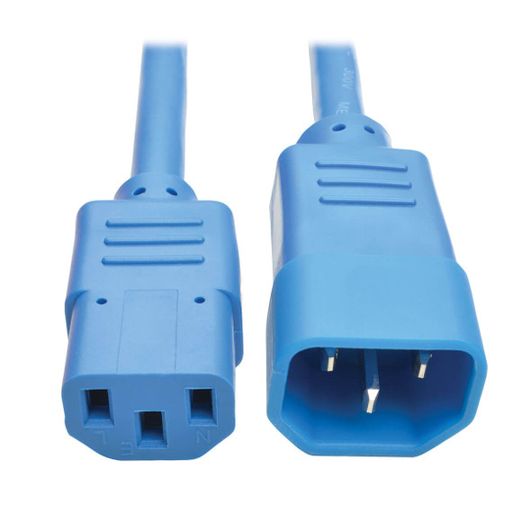 Tripp Lite P005-002-ABL 2ft Heavy Duty Power Extension Cord 15A 14 AWG C14 C13 Blue 2'