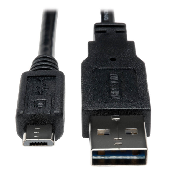 Tripp Lite UR050-010 10ft USB 2.0 Universal Reversible Cable Male to Micro Male 10'