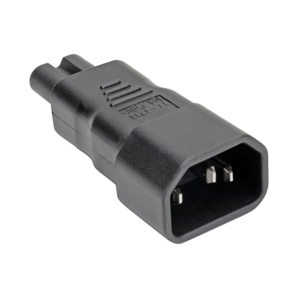 Tripp Lite P016-000 IEC C14 to IEC C7 Power Cord Adapter Down-Angled 10A 250V Black