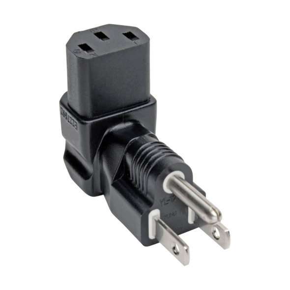 Tripp Lite P006-000-DA NEMA 5-15P to C13 Power Cord Adapter Down-Angled 10A 125V Black