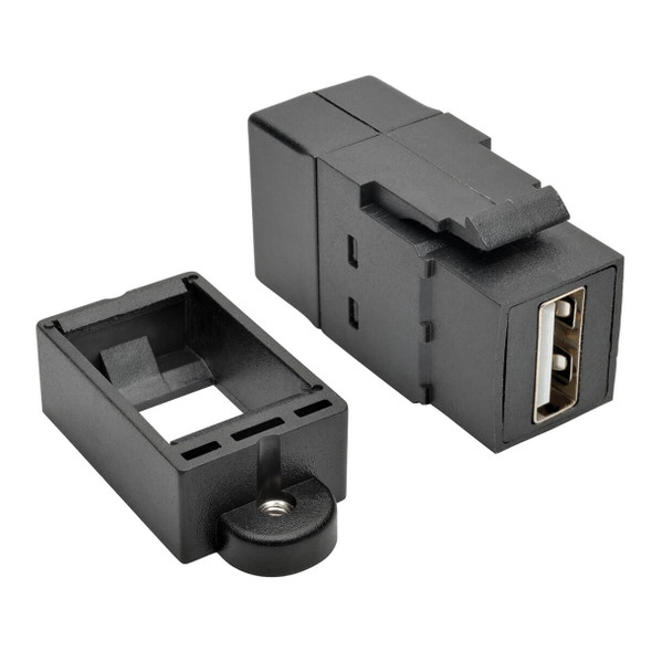 Tripp Lite U060-000-KP-BK USB 2.0 Keystone Panel Mount Coupler All-in-One F/F USB-A Black