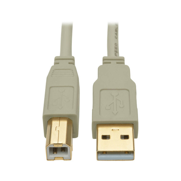 Tripp Lite U022-015-BE 15ft USB 2.0 Hi-Speed A/B Cable M/M 28/24 AWG 480 Mbps Beige 15'