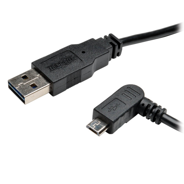 Tripp Lite UR050-006-LAB 6ft USB 2.0 Universal Reversible Cable A to Left 5Pin Micro B