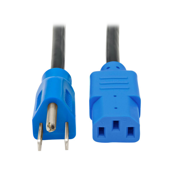 Tripp Lite P006-004-BL 4ft Power Cord 18AWG 10A 125V 5-15P to C13 Blue Connectors 4'